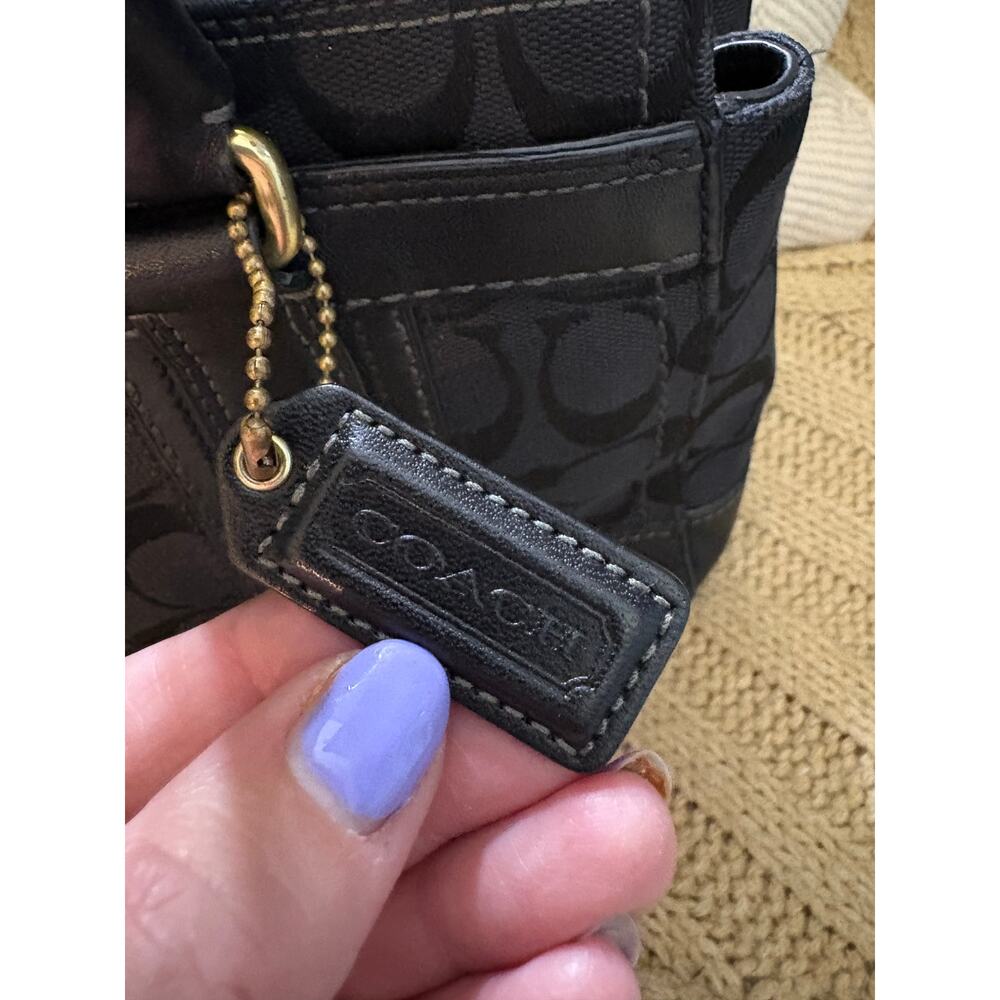Coach Hamptons Signature Carryall Tote 11062 Black Y2K - Picture 3 of 12